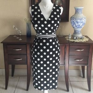 Classic Polka Dot Pencil Black Dress 😍